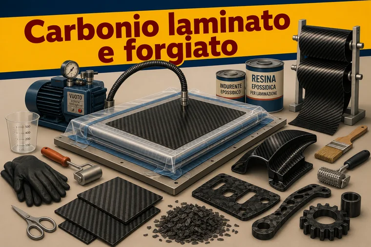 Componenti in carbonio laminato e carbonio forgiato